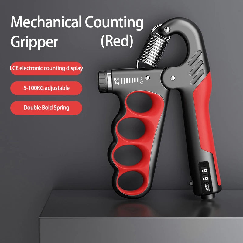 GripPro Adjustable Hand Strengthener (5–100 kg) with LCD Counter