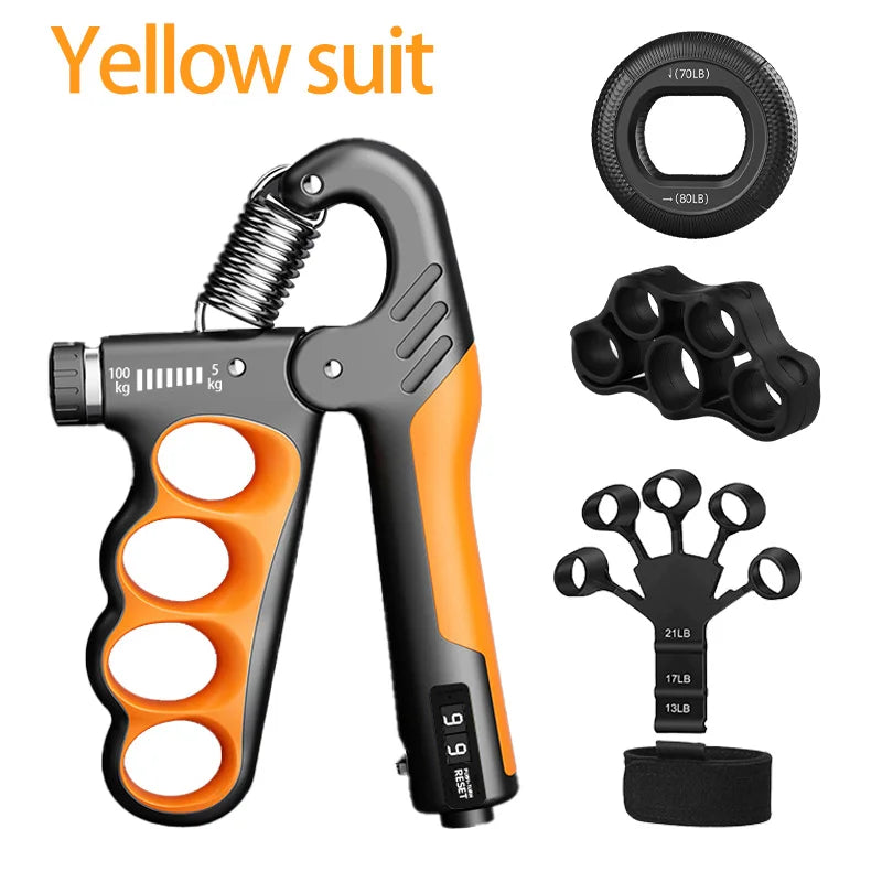 GripPro Adjustable Hand Strengthener (5–100 kg) with LCD Counter
