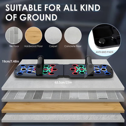 IronGrid Push-Up Board – 12-in-1 Multifunctional Home Workout System