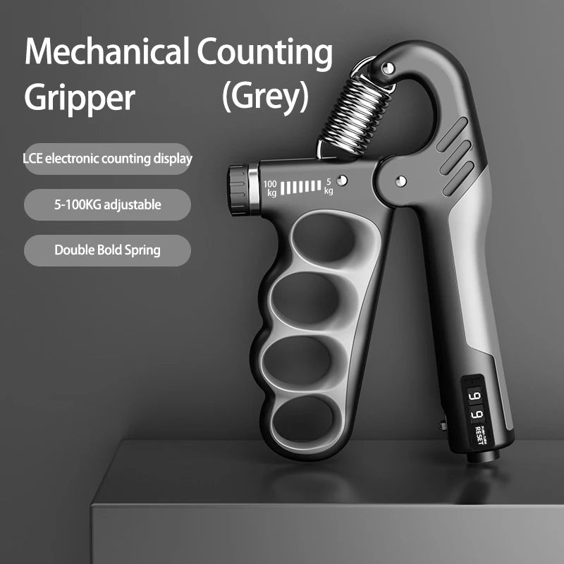 GripPro Adjustable Hand Strengthener (5–100 kg) with LCD Counter