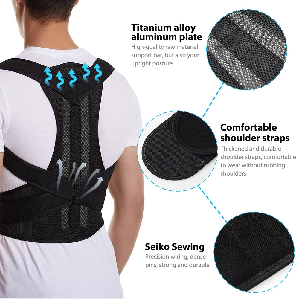 PostureGuard – Adjustable Back Posture Corrector