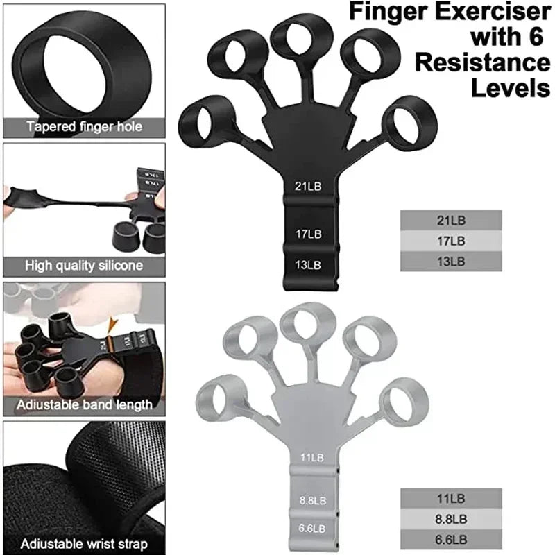 GripFlex™ Finger Trainer – 6-Level Hand Resistance Band for Strength & Rehab