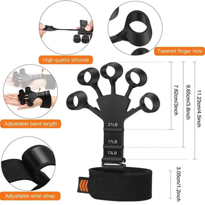 GripFlex™ Finger Trainer – 6-Level Hand Resistance Band for Strength & Rehab