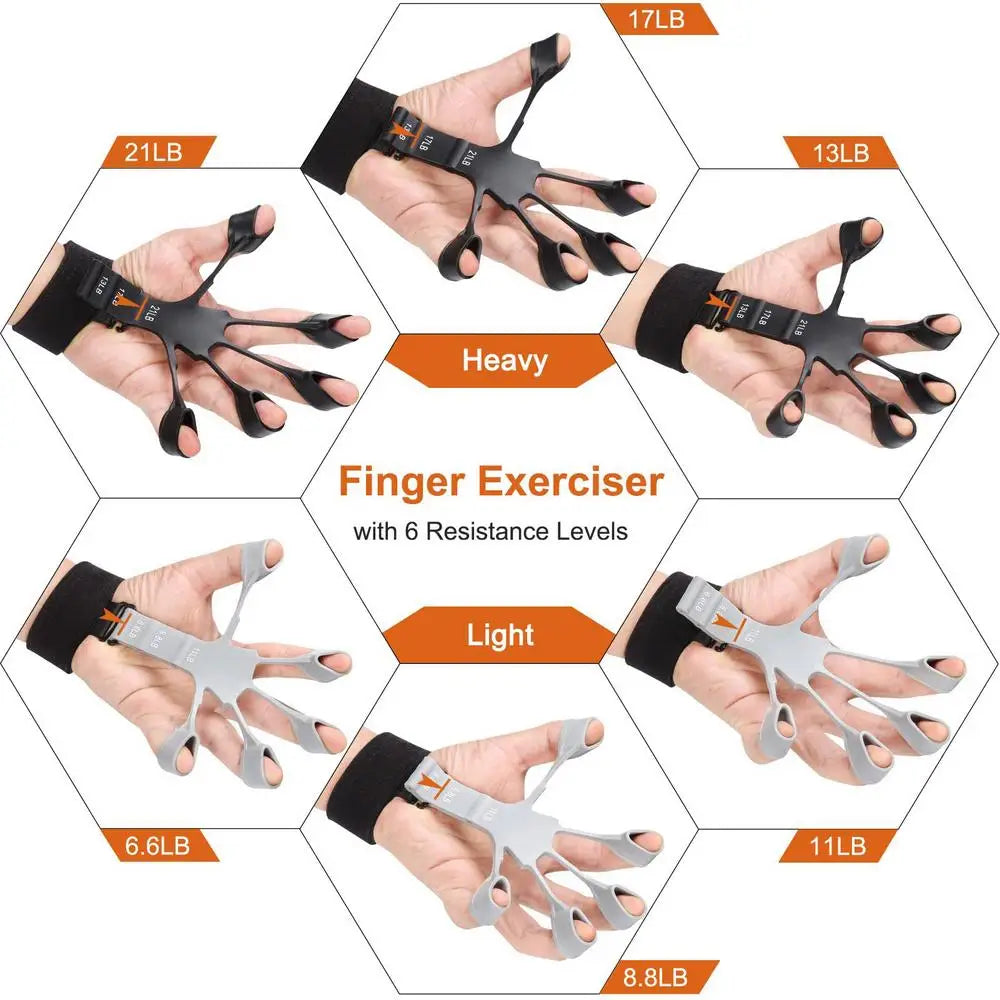 GripFlex™ Finger Trainer – 6-Level Hand Resistance Band for Strength & Rehab