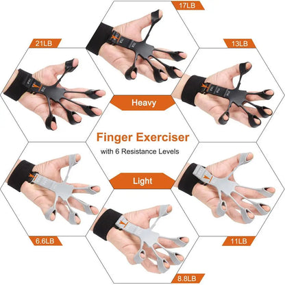 GripFlex™ Finger Trainer – 6-Level Hand Resistance Band for Strength & Rehab