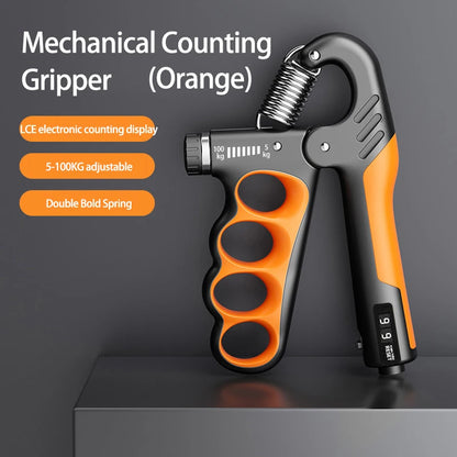 GripPro Adjustable Hand Strengthener (5–100 kg) with LCD Counter