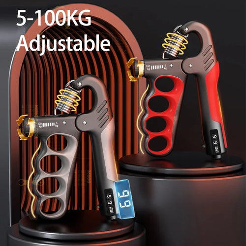 GripPro Adjustable Hand Strengthener (5–100 kg) with LCD Counter