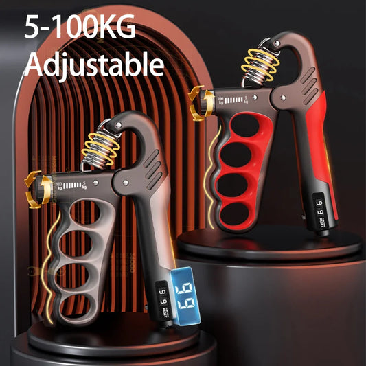 GripPro Adjustable Hand Strengthener (5–100 kg) with LCD Counter