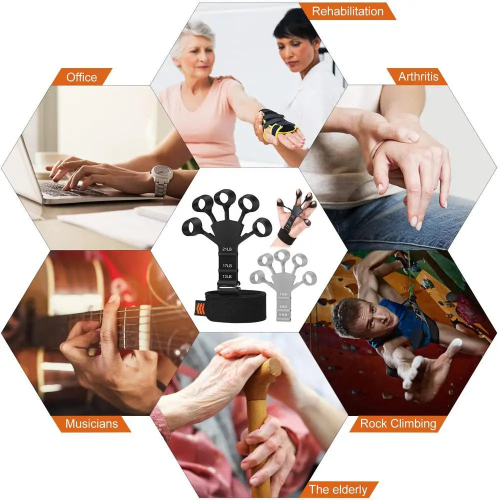 GripFlex™ Finger Trainer – 6-Level Hand Resistance Band for Strength & Rehab